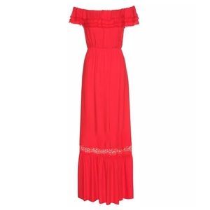 Alice and Olivia Cheri off the shoulder maxi dress